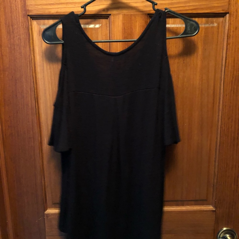 black off the shoulder v neck